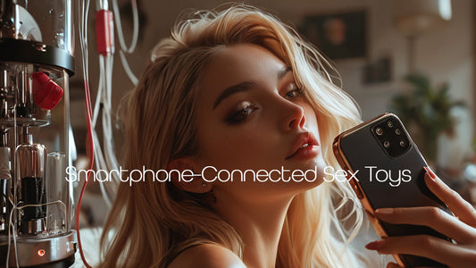 woman holding smartphone with wires around