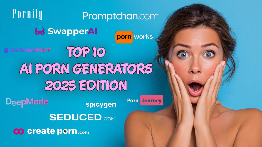 amazed woman around porn generator brands logos