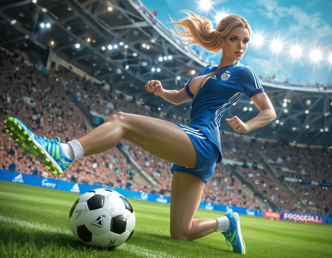 AI Woman playing soccer